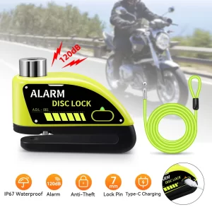 Extractme Motorcycle Alarm Disc Brake Lock Security Moto Wheel Disk Padlock Waterproof 110dB Loud Anti Theft Alarma Motocicleta